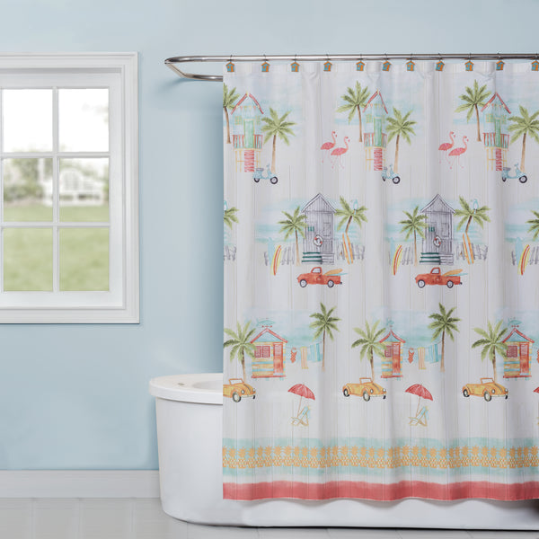 skl home By the Surf Shower Curtain Multi