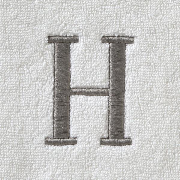 Skl Home Casual Monogram “H” Cotton Bath Towel White