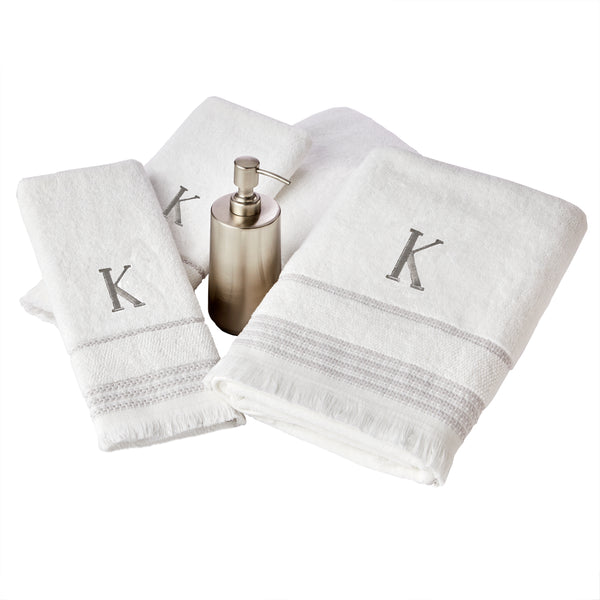 Skl Home Casual Monogram “K” Cotton Bath Towel White