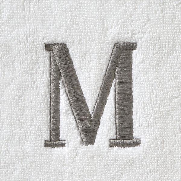 Skl Home Casual Monogram “M” Cotton Bath Towel White