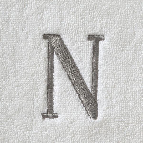 Skl Home Casual Monogram “N” Cotton Bath Towel White