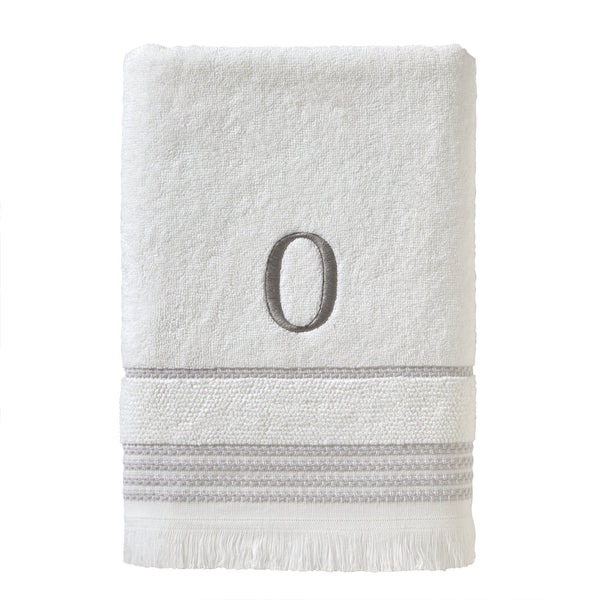 skl home Casual Monogram “O” Cotton Bath Towel White