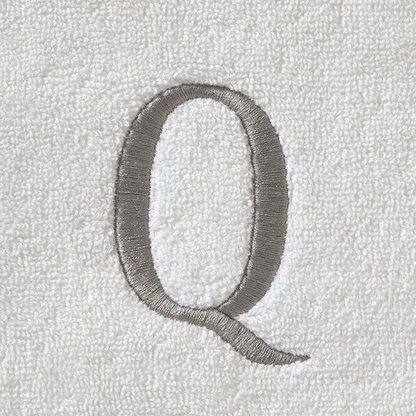 Skl Home Casual Monogram “Q” Cotton Bath Towel White