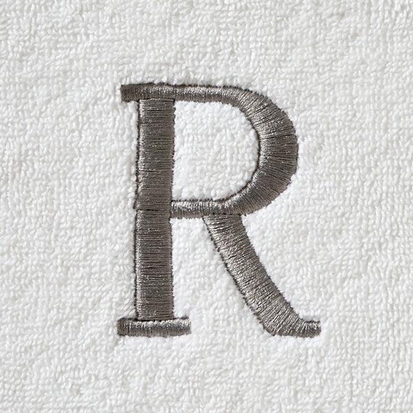 Skl Home Casual Monogram “R” Cotton Bath Towel White