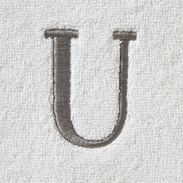 Skl Home Casual Monogram “U” Cotton Bath Towel White