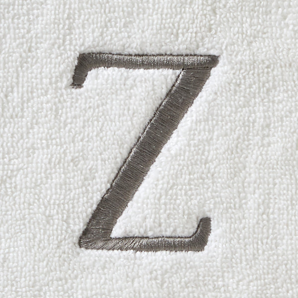 Skl Home Casual Monogram “Z” Cotton Bath Towel White