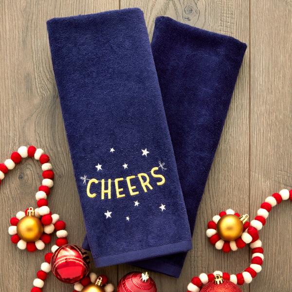 Skl Home Cheers 2-Piece Hand Towel Set Navy