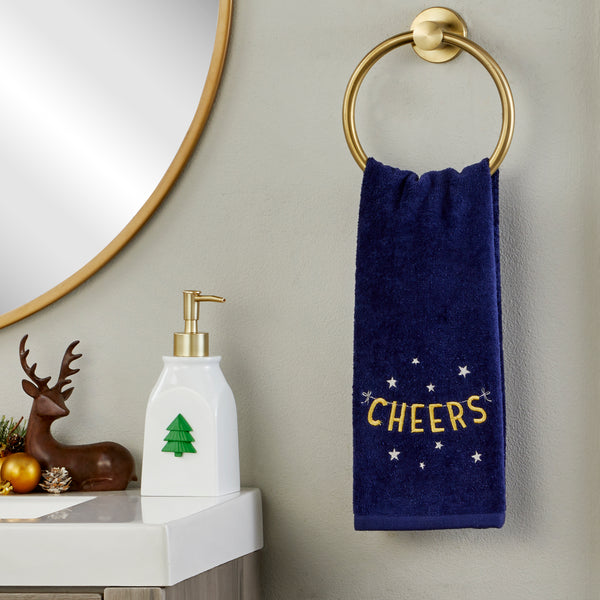 Skl Home Cheers 2-Piece Hand Towel Set Navy