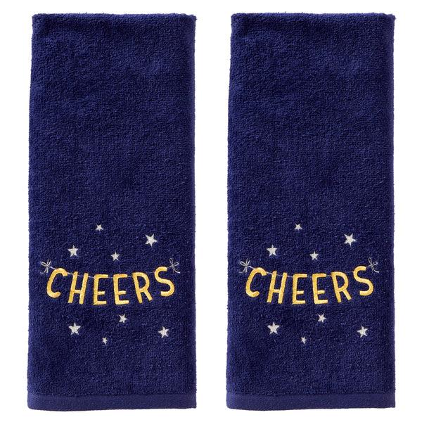 skl home Cheers 2-Piece Hand Towel Set Navy