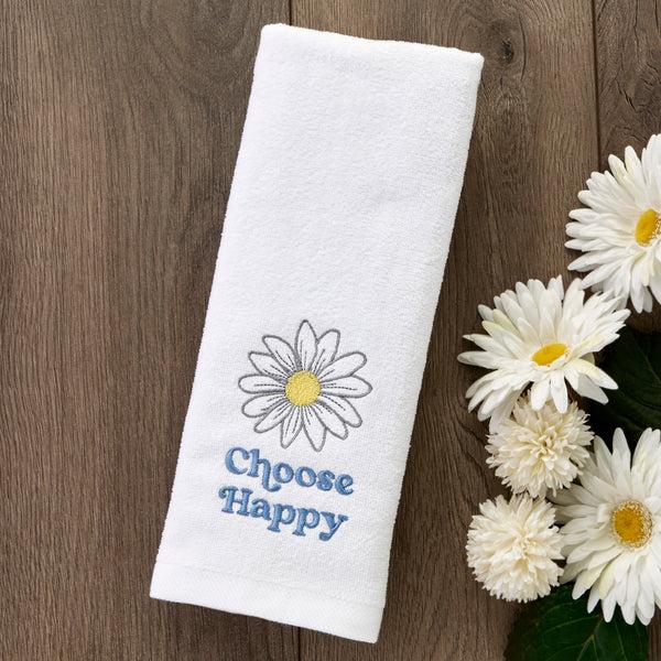 Skl Home Choose Happy 2-Piece Hand Towel Set White