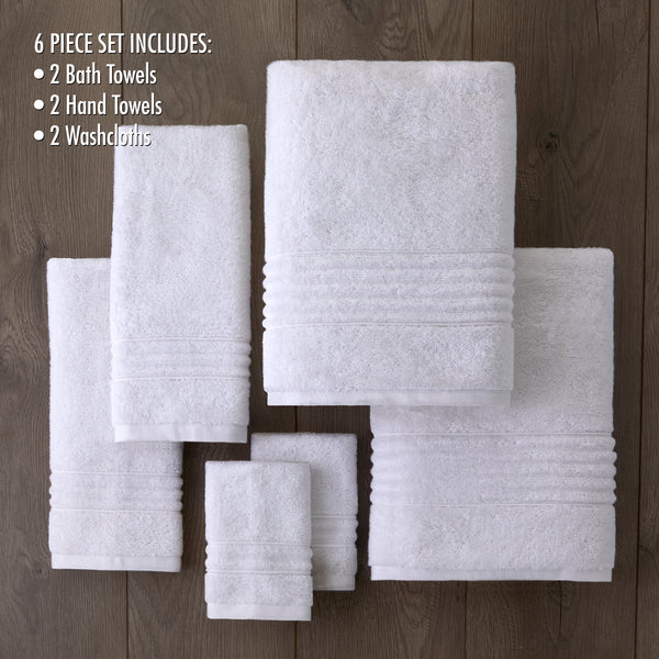 Skl Home Classic SoftTouch 6-Piece Towel Set White