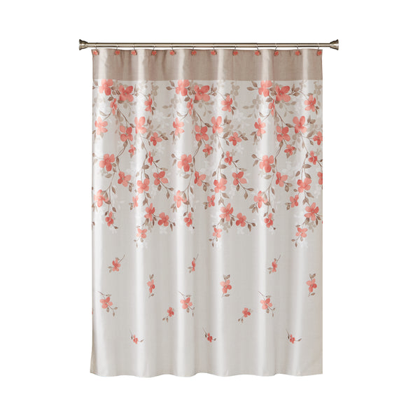 Skl Home Coral Garden Floral Shower Curtain Coral