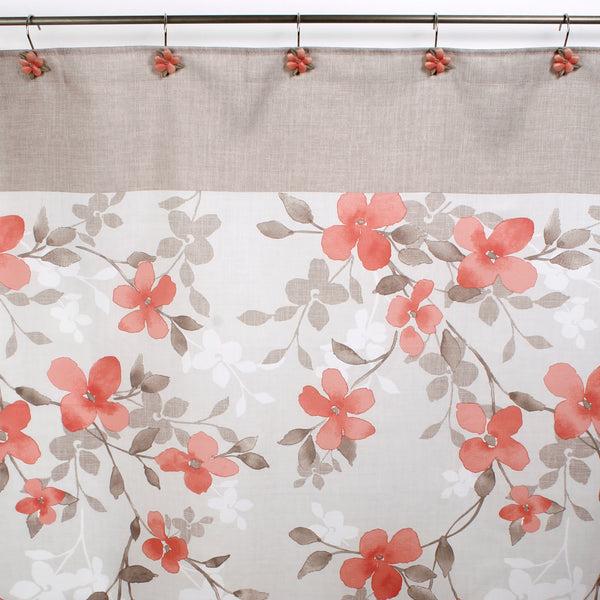Skl Home Coral Garden Floral Shower Curtain Coral