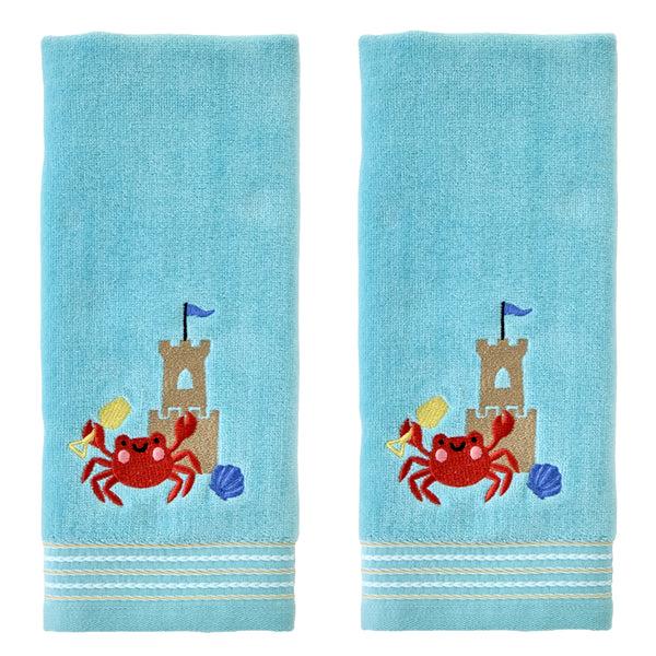 skl home Crabby Castle 2-Piece Hand Towel Set Aqua