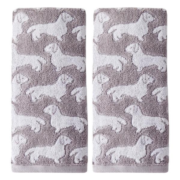 skl home Dog 2-Piece Hand Towel Set Gray