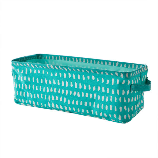 skl home Dotty Waves Collapsible Storage Bin Aqua