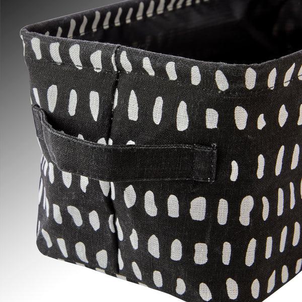 Skl Home Dotty Waves Collapsible Storage Bin Black