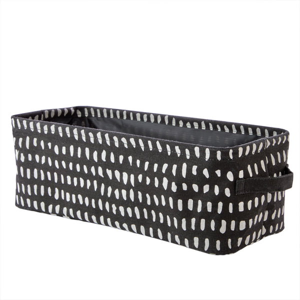 skl home Dotty Waves Collapsible Storage Bin Black