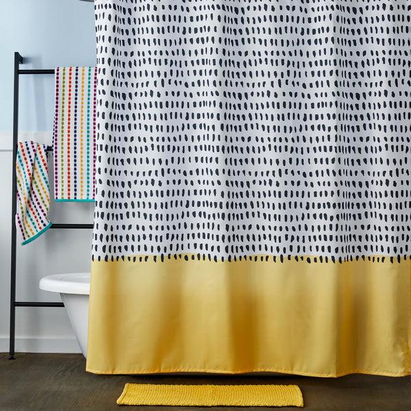 skl home Dotty Waves Fabric Shower Curtain Multi
