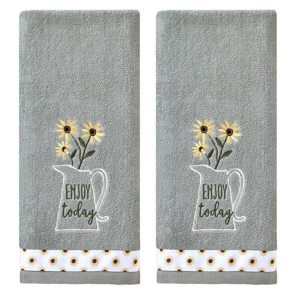 skl home Enjoy Today 2-Piece Hand Towel Set Gray