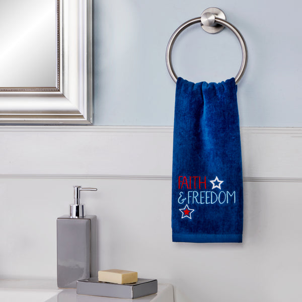 Skl Home Faith & Freedom 2-Piece Hand Towel Set Navy
