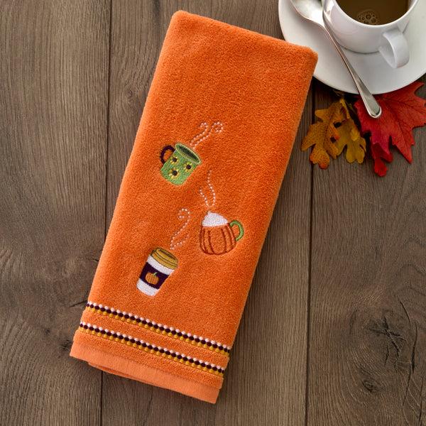 Skl Home Fall Drinks 2-Piece Hand Towel Set Orange