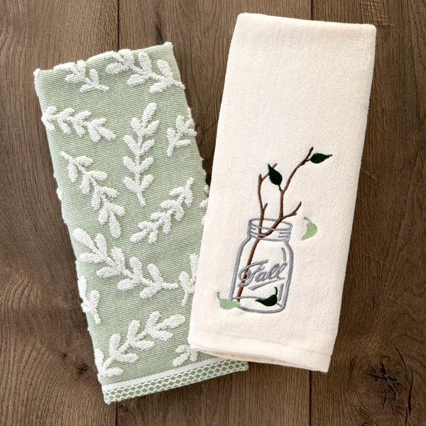 Skl Home Fall Jar 2-Piece Hand Towel Set Natural