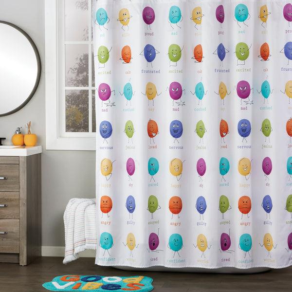 skl home Feelings Fabric Shower Curtain Multi