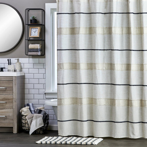 skl home Frayser Fabric Shower Curtain Linen