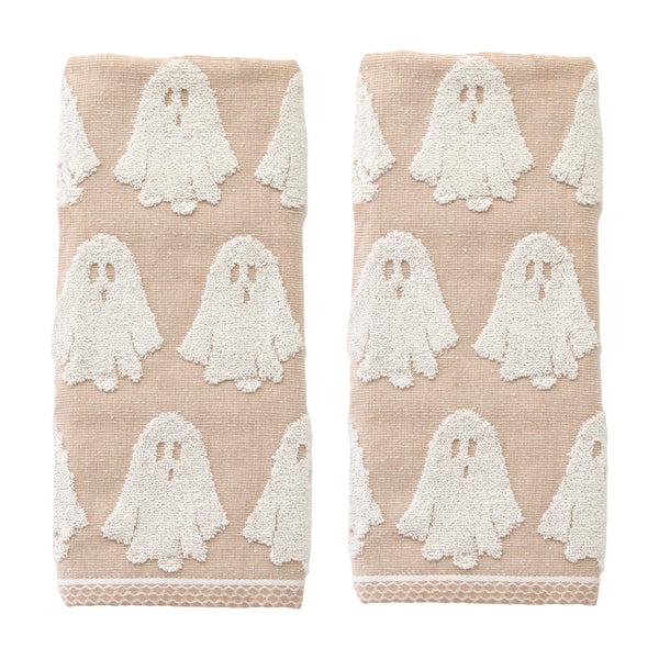 skl home Ghost Jacquard 2-Piece Hand Towel Set Tan