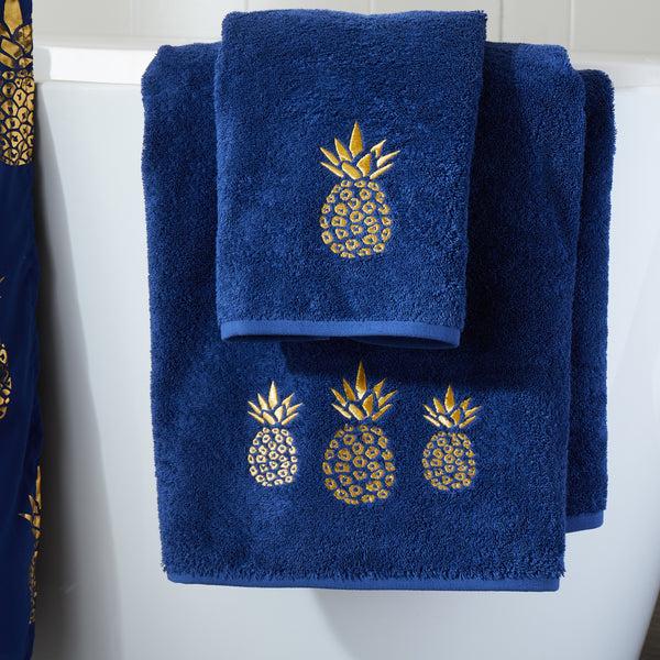 Skl Home Gilded Pineapple Bath Towel Navy
