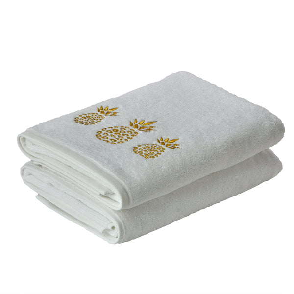 Skl Home Gilded Pineapple Bath Towel White
