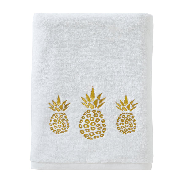 skl home Gilded Pineapple Bath Towel White