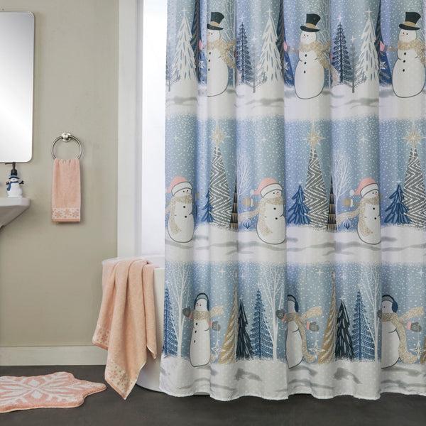 skl home Glitz & Glam Fabric Shower Curtain Blue