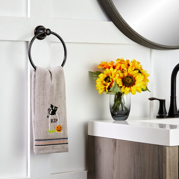 Skl Home Graveyard Cat 2-Piece Hand Towel Set Gray