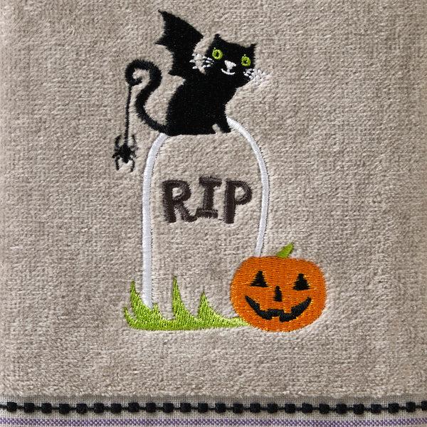 Skl Home Graveyard Cat 2-Piece Hand Towel Set Gray
