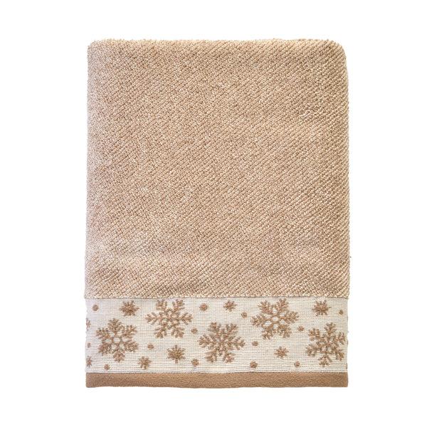 skl home Heather Snowflake Jacquard Bath Towel Tan
