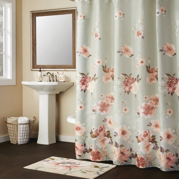 skl home Holland Floral Fabric Shower Curtain Sage