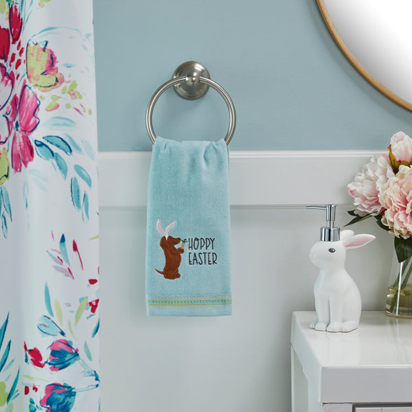 Skl Home Hoppy Easter 2-Piece Hand Towel Set Aqua