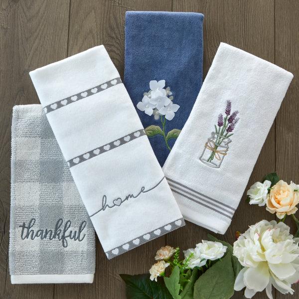 Skl Home Lavender 2-Piece Hand Towel Set White