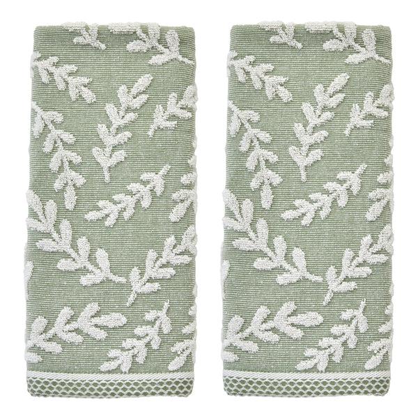 skl home Leaf Sprig 2-Piece Hand Towel Set Sage