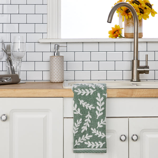 Skl Home Leaf Sprig 2-Piece Hand Towel Set Spruce