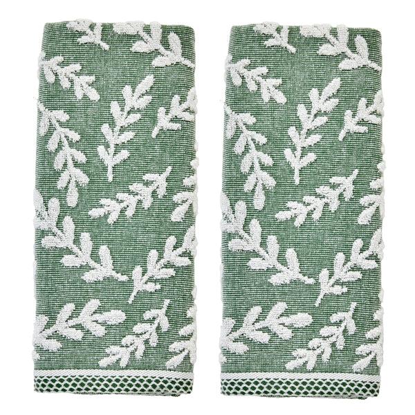 skl home Leaf Sprig 2-Piece Hand Towel Set Spruce