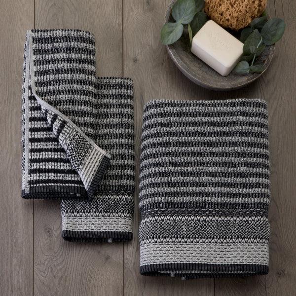 Skl Home Lewis Jacquard Bath Towel Black/Linen
