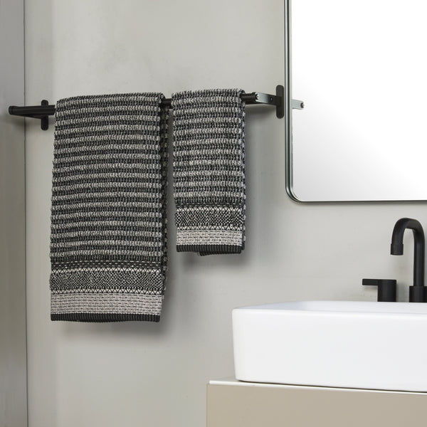Skl Home Lewis Jacquard Bath Towel Black/Linen