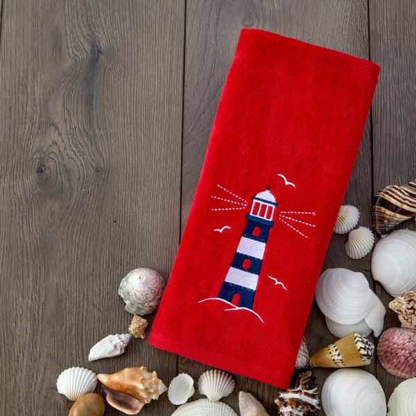 Skl Home Lighthouse 2-Piece Hand Towel Set Red
