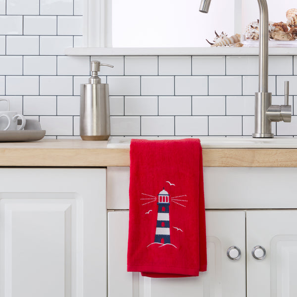 Skl Home Lighthouse 2-Piece Hand Towel Set Red