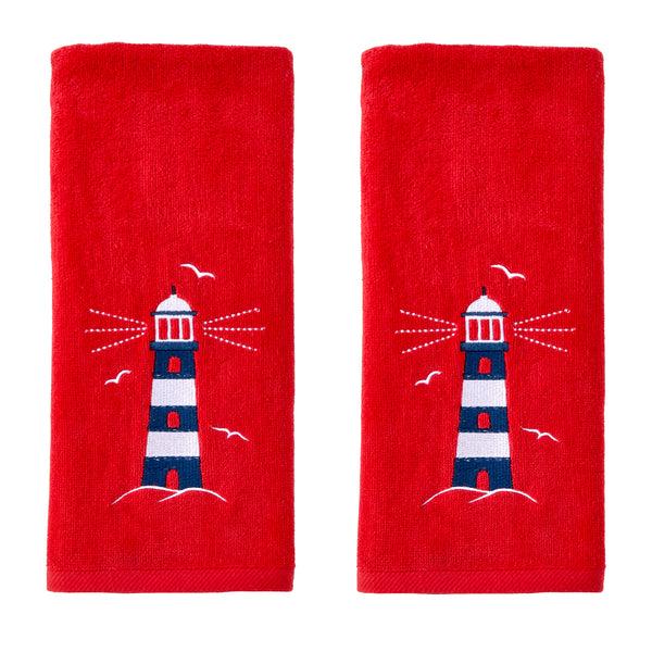 skl home Lighthouse 2-Piece Hand Towel Set Red