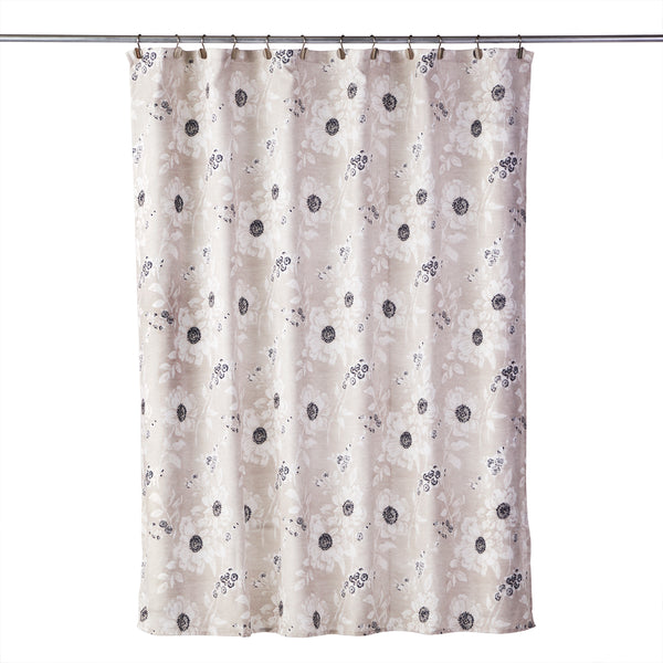 Skl Home Linen Flowers Fabric Shower Curtain Linen