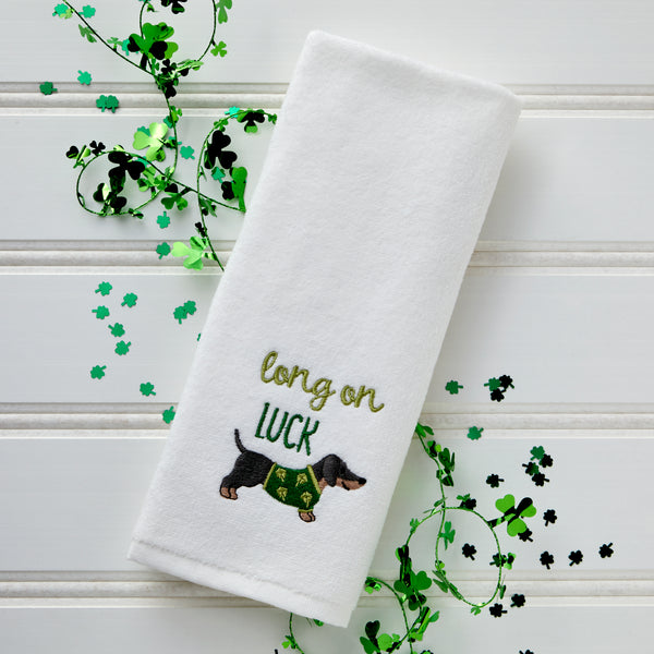 Skl Home Long On Luck 2-Piece Hand Towel Set White